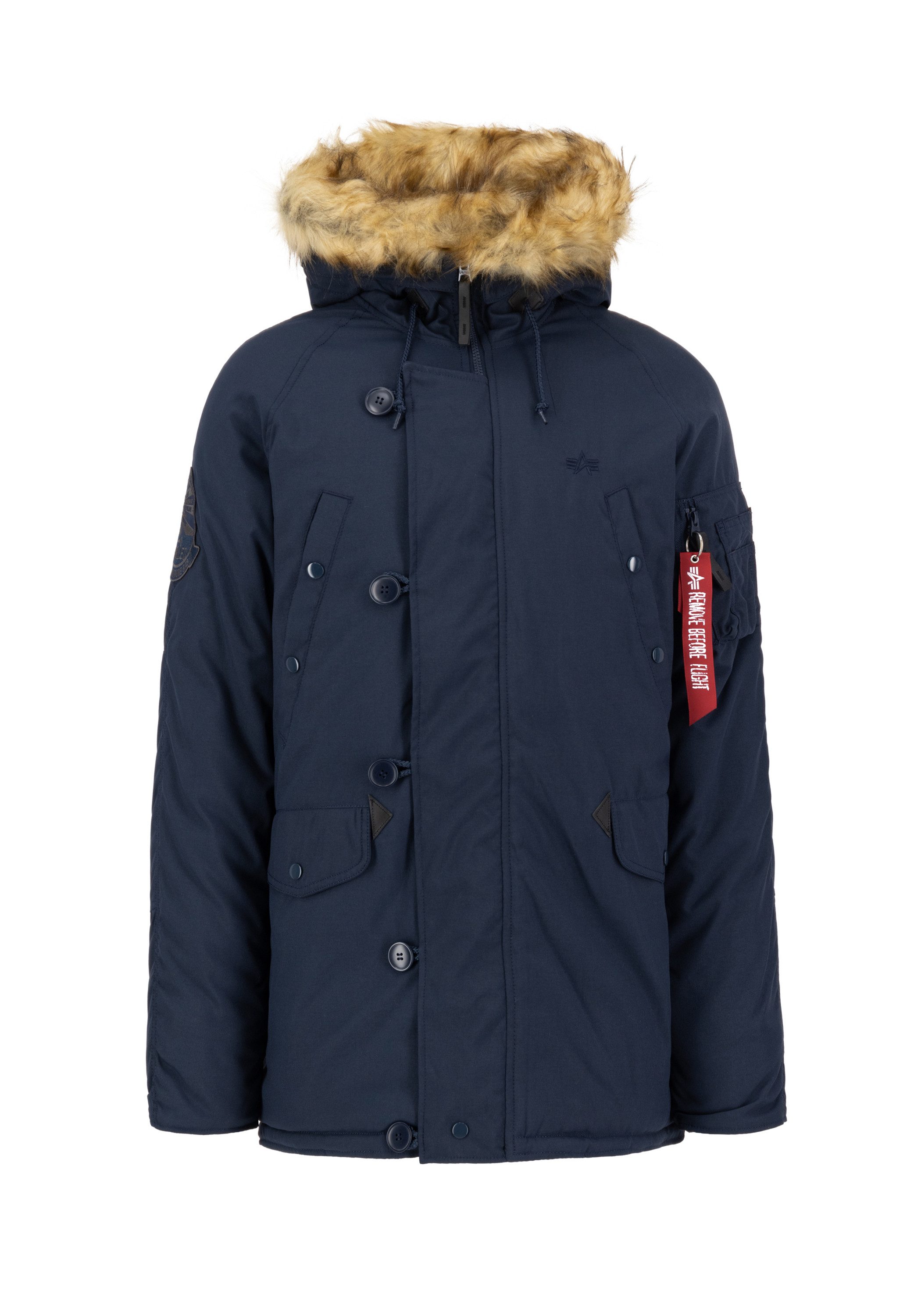 Winterjacke Alpha Jacke Blau Mit Fell Alpha Industries Winterjacke
