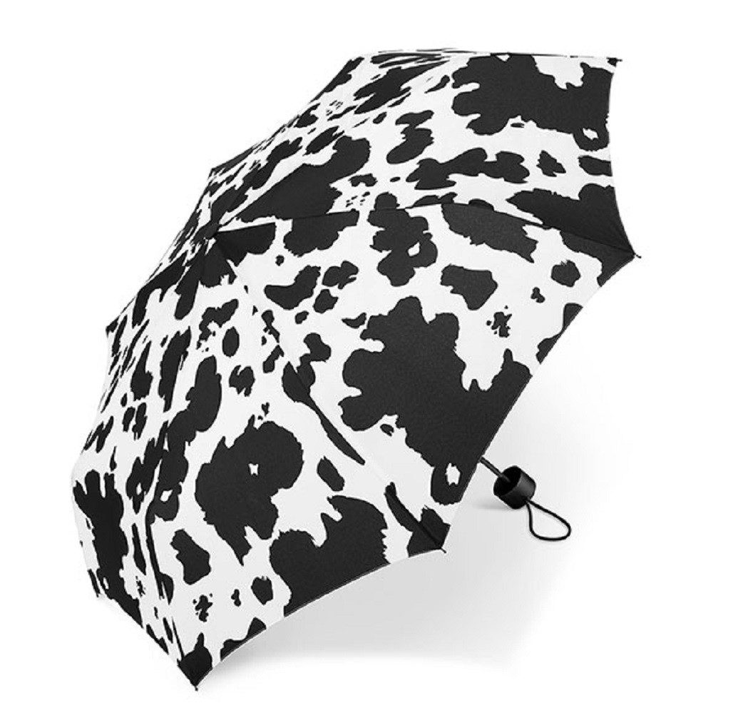 HAPPY RAIN Langregenschirm Super Mini Manuell cow black/white, Windproof