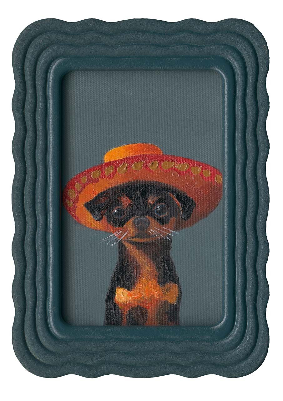 ArtUniverse Gemälde Leinwandbild Mexican Puppy 15 x 21 cm, Tiermotiv
