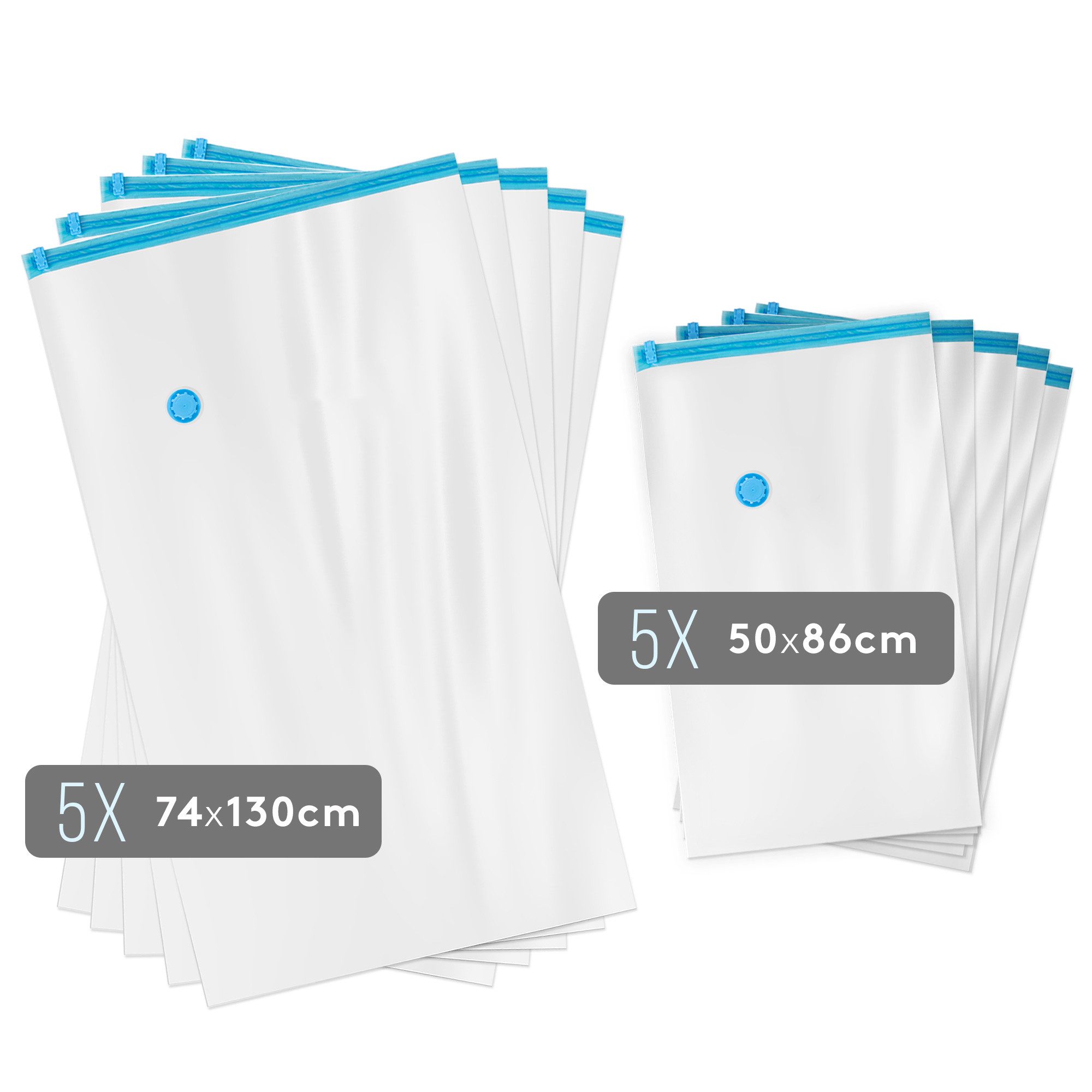 Kronenburg Vakuumierbeutel in verschiedenen Ausführungen, Aufbewahrungsbeutel für Bekleidung, Zubehör für alle handelsübliche Staubsauger, 10 dicke Vakuumbeutel, ohne Weichmacher, bis zu 75% Platzersparnis