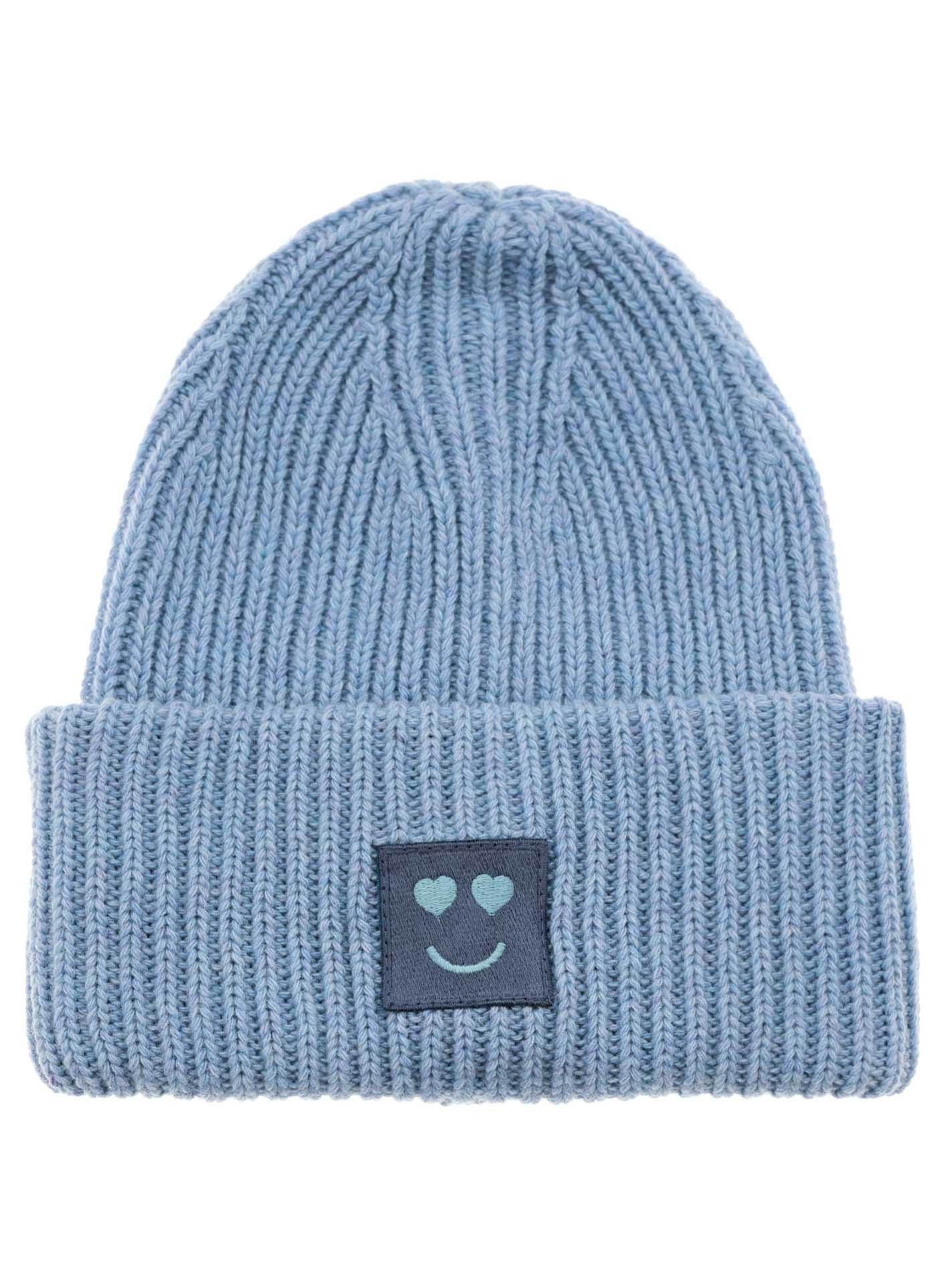 Zwillingsherz Strickmütze Smile Grobstrick, Smile Patch günstig online kaufen