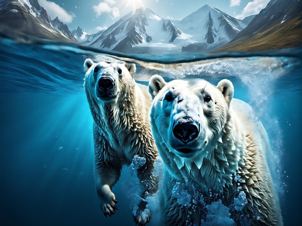 CALVENDO Puzzle CALVENDO Puzzle Polarbären auf der Jagd unter Wasser, 1000 Teile Lege, 1000 Puzzleteile
