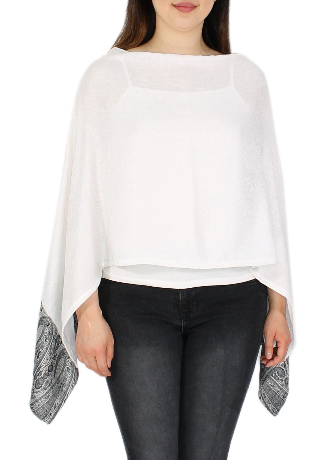 dy_mode Blusenponcho Damen Sommerponcho Weicher Überwurf günstig online kaufen