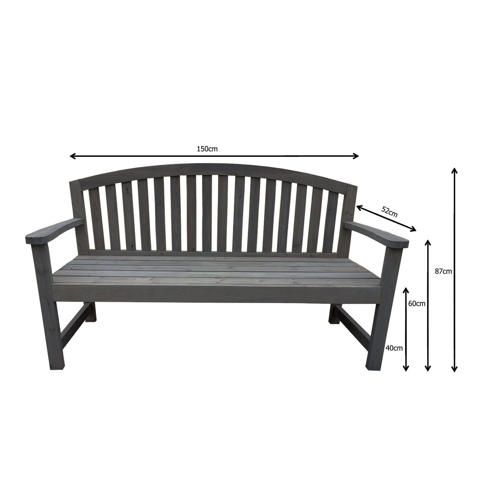 HTI-Living Gartenbank Gartenbank Anthrazit Heidi (Stück, günstig online kaufen