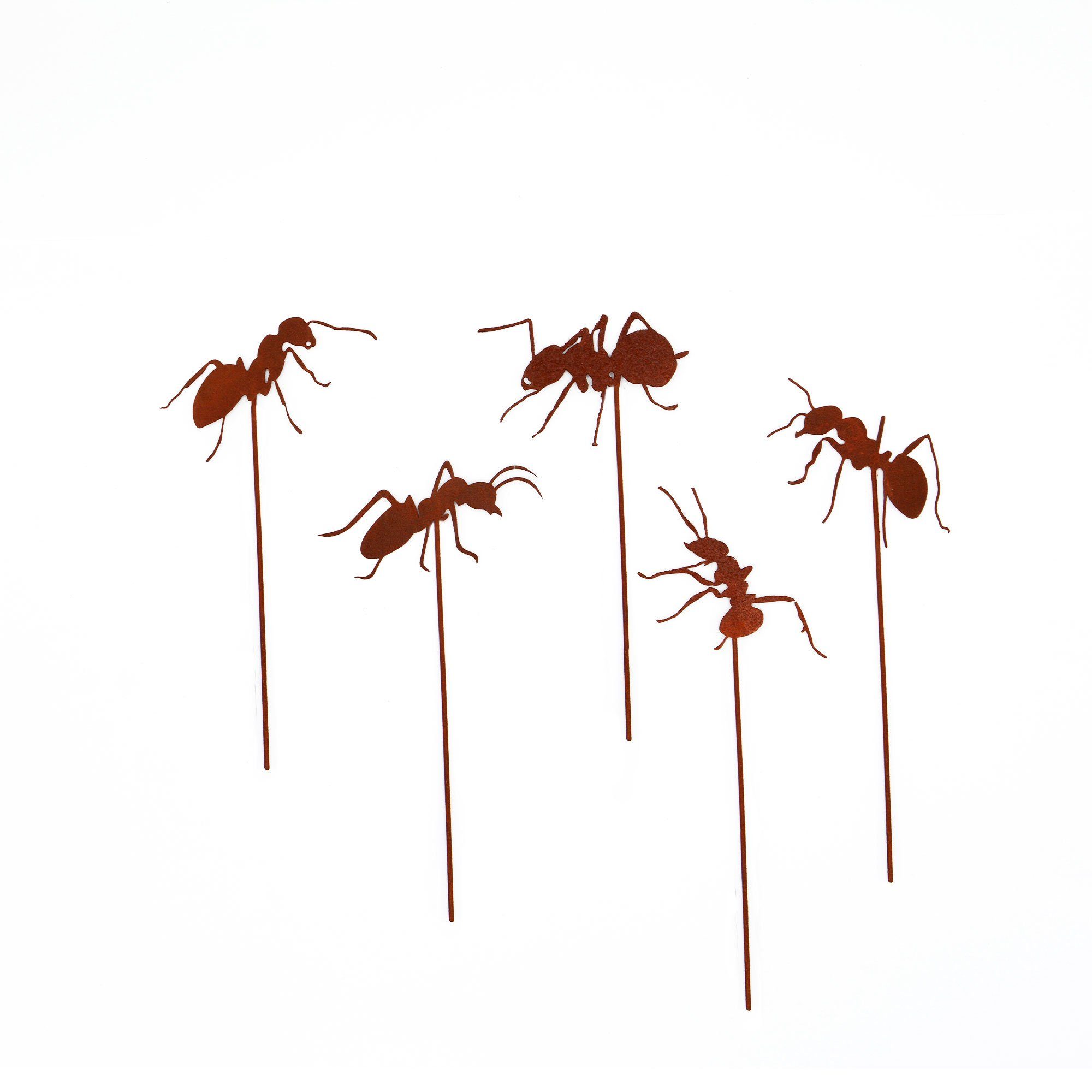 UNUS GARDEN Gartenstecker 5 Stecker Rost Ameisen mit