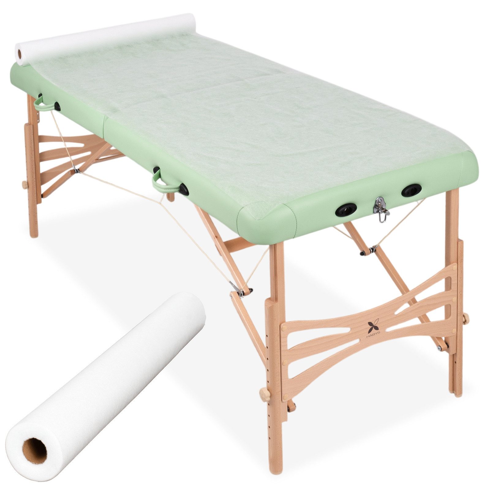 Habys Massageliege Vliesstoff-Unterlage auf Rolle, Liegenabdeckung, Einweg-Schutz,Weiß