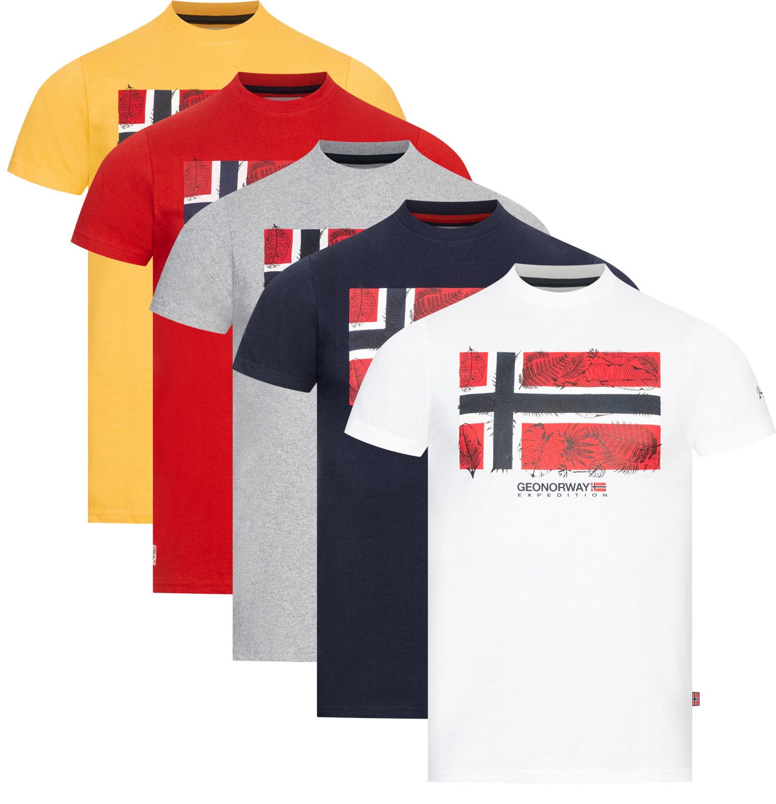 Geographical Norway Kurzarmshirt Geographical Norway T-Shirt Herren Shirt Hemd Sommer Baumwolle Print – Bild 3 von 5