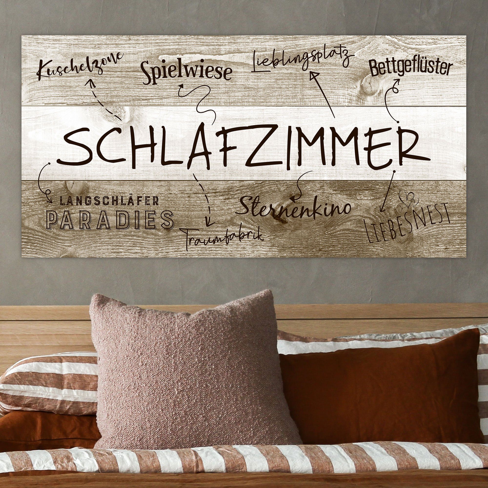 CEPEWA Kunstdruck Plankenschild Schlafzimmerregeln Wandbild, Schlafzimmerregeln II – Bild 3 von 4