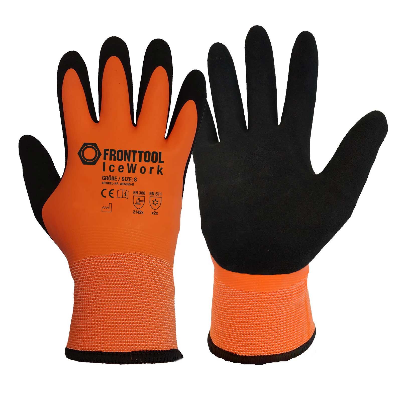 Fronttool Latexhandschuhe Winterarbeitshandschuh IceWork Winterhandschuh Kälteschutzhandschuh (Spar-Set)