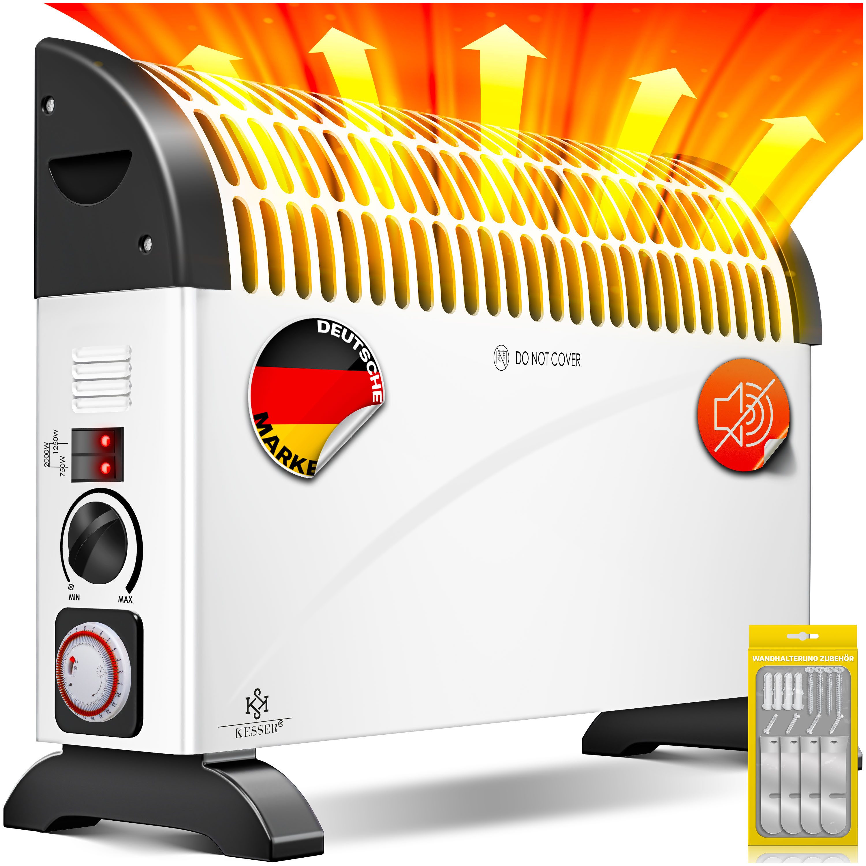 KESSER Konvektor, 2000 W, Konvektor 2000 Watt Heizgerät 24h Timer stufenlos günstig online kaufen