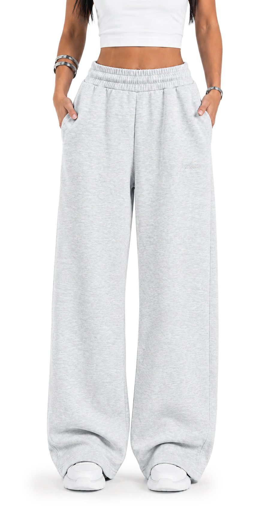 Smilodox Jogginghose Zadie Sweatpants Damen, Loose Fit, Wide Leg, für Gym & Freizeit aus Baumwolle, Slip-On, weich, elastisch, Komfort