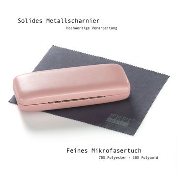 FEFI Brillenetui Hardcase, in Pastell-Farben, Set aus 1 Etui + hochwertigem Mikrofasertuch