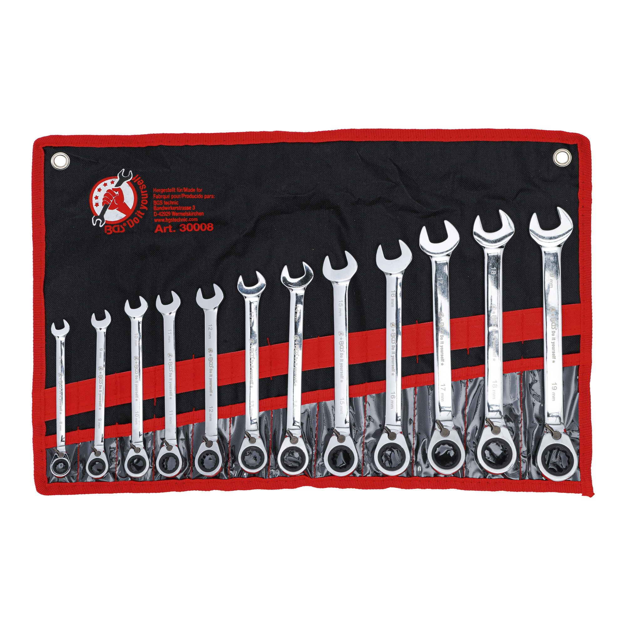 Innensechskantschlüssel BGS Do it yourself Ratschenring-Maulschlüssel-Satz umschaltbar SW 8 -