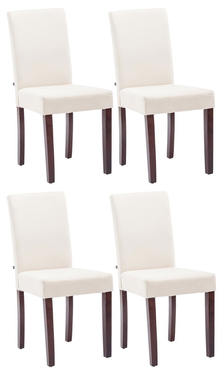 TPFLiving Esszimmerstuhl Ines mit hochwertig gepolsterter Sitzfläche - Konferenzstuhl (Küchenstuhl - Esstischstuhl - Wohnzimmerstuhl, 4 St), Gestell: Holz Cappuccino - Sitzfläche: Stoff creme | Stühle