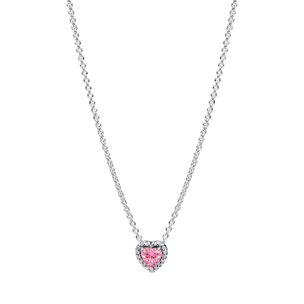 Pandora Kette mit Anhänger 398425C02-45, Herz, Pandora Timeless, Rosa, Lieb günstig online kaufen