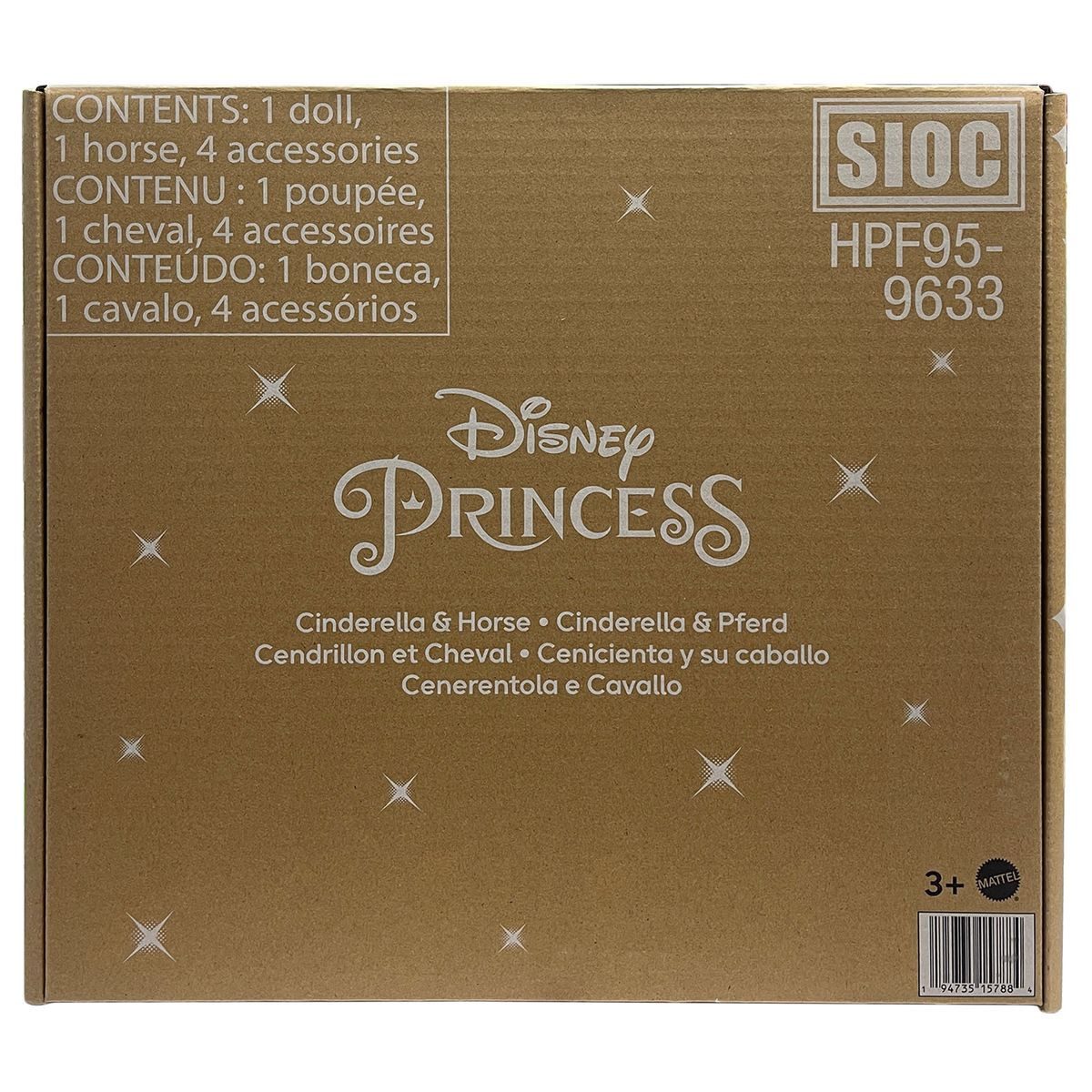 Mattel® Stehpuppe Mattel HPF95 - Disney Princess - Cinderella mit Pferd – Bild 5 von 5