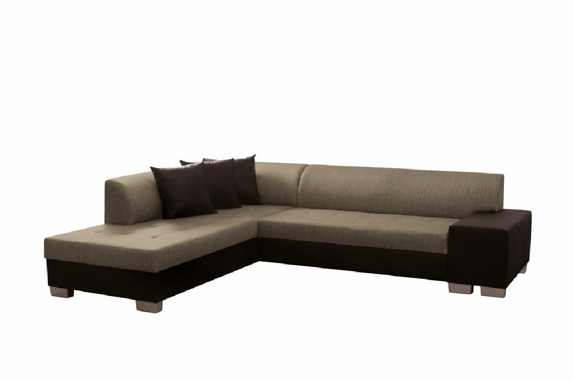 JVmoebel Ecksofa L-Form Designer Sofa mit Bettfunktion Wohnlandschaft Schlafsofa, Mit Bettfunktion Weiß