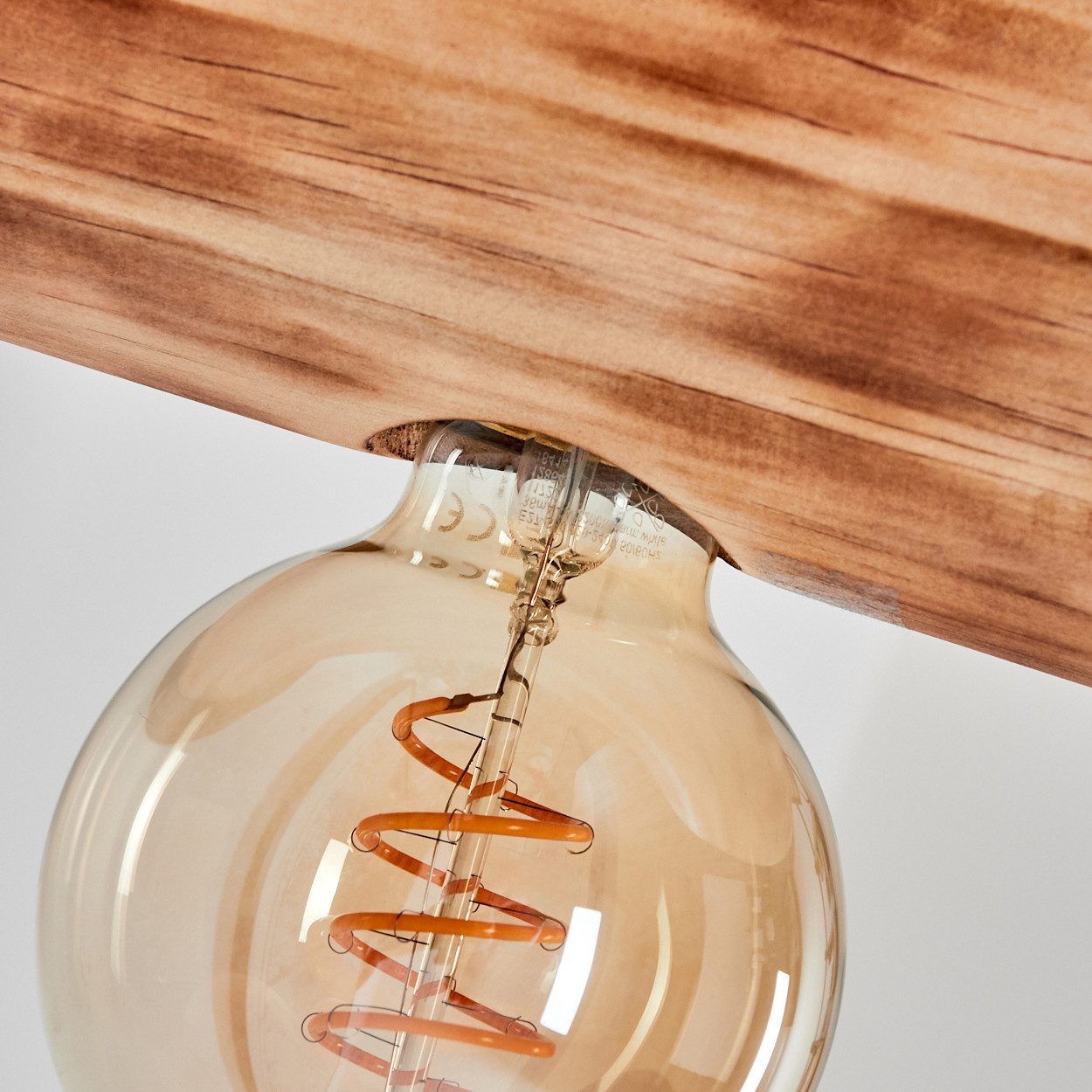 hofstein Wandleuchte Wandlampe aus Metall/Holz in Schwarz/Dunkelbraun, ohne Leuchtmittel, Leuchte im modernen / skandinavischen Design mit Holzbalken, E27