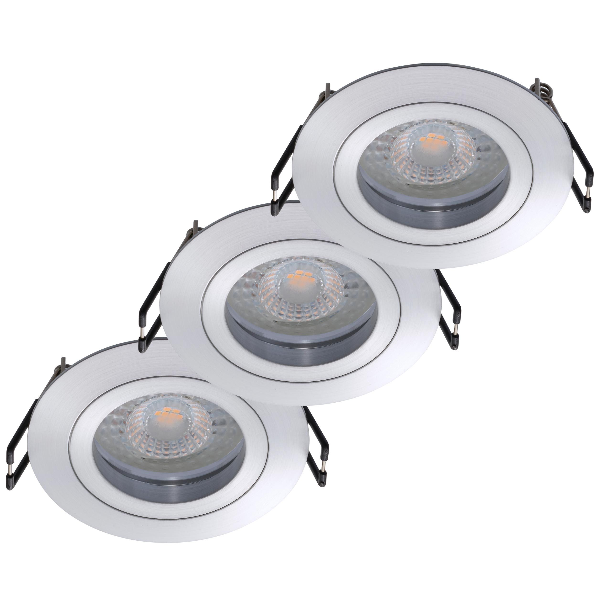 Oktaplex lighting LED Einbaustrahler Lyon Aluminium Einbauspot, Rund, inklusive Leuchtmittel, warmweiß, 3000K 380lm 4,8W Deckenstrahler 230V