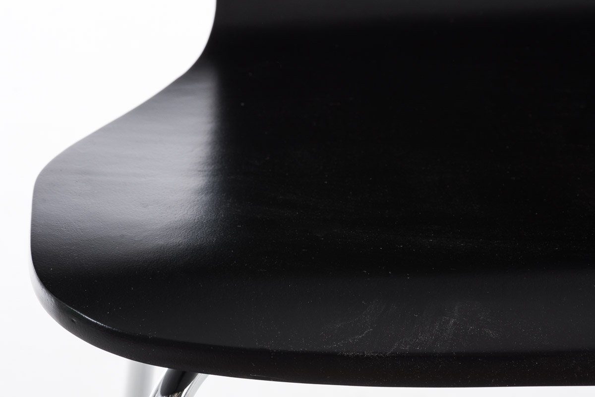 Besucherstuhl CLP schwarz Aaron, Metall, ergonomisch Holzsitz geformter