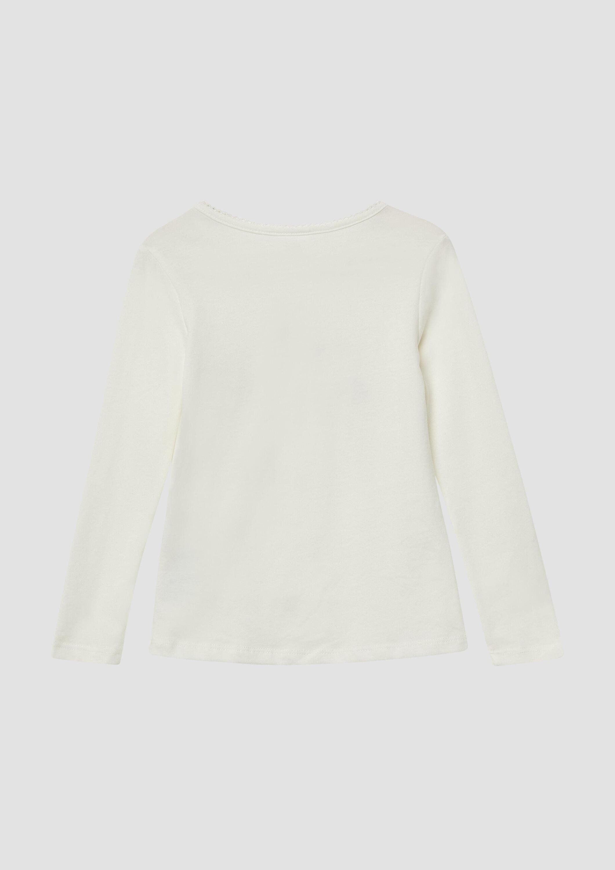 s.Oliver Langarmshirt T-Shirt Langarmshirt mit Pailletten und Applikation