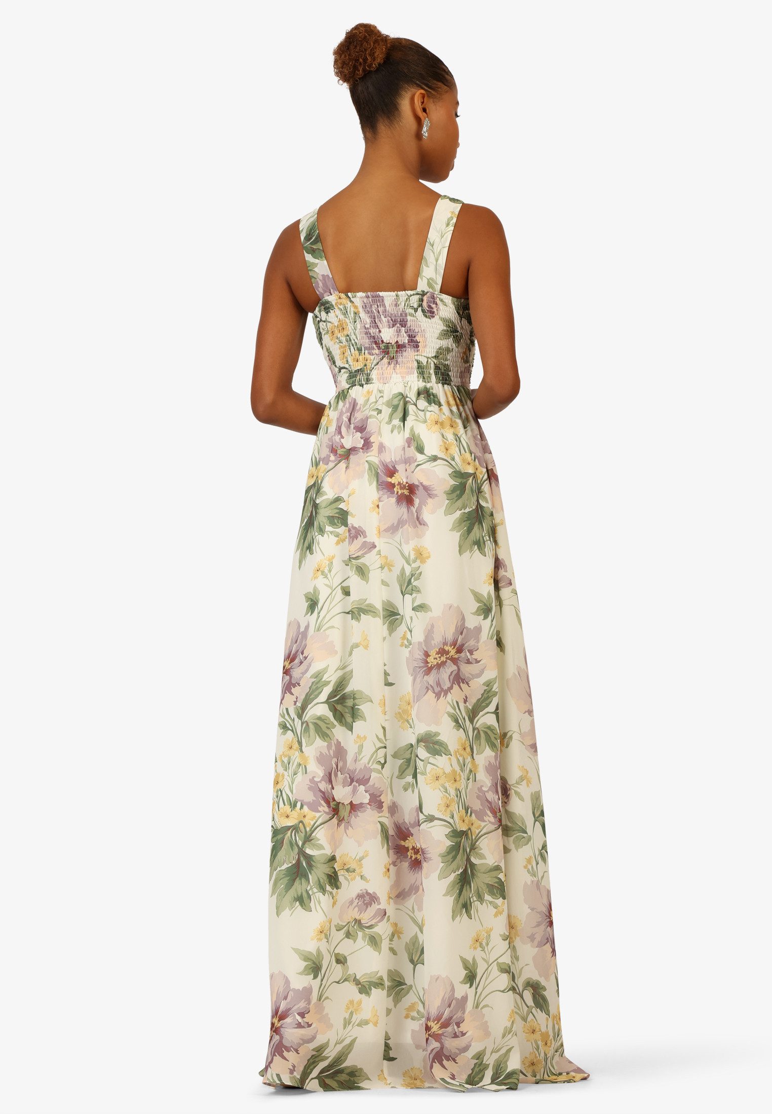 Kraimod Abendkleid mit Raffungen und floralem Druck
