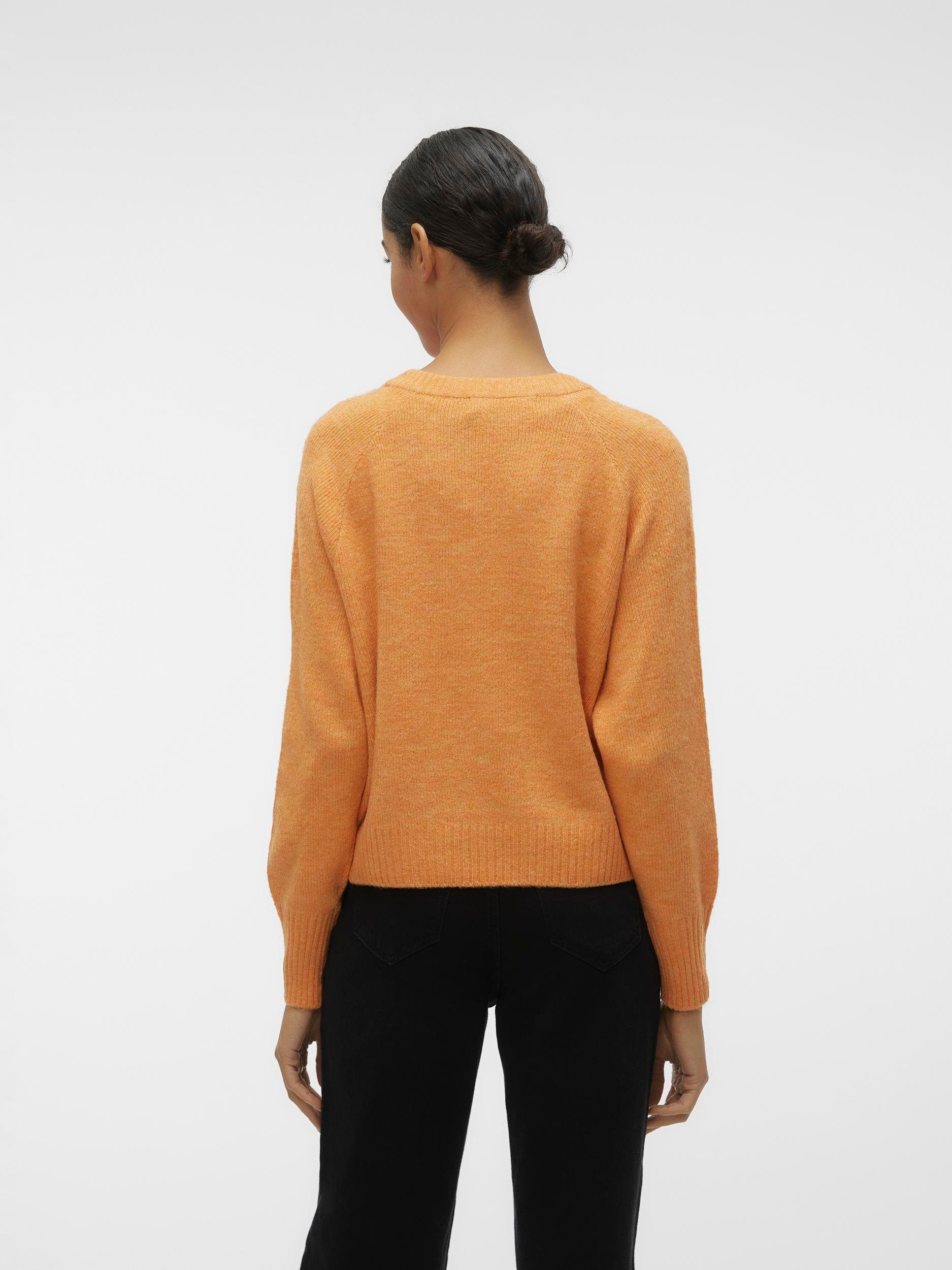Tangerine LS MELANGE VMELLYLEFILE Moda Detail:W V-NECK PULLOVER Vero V-Ausschnitt-Pullover