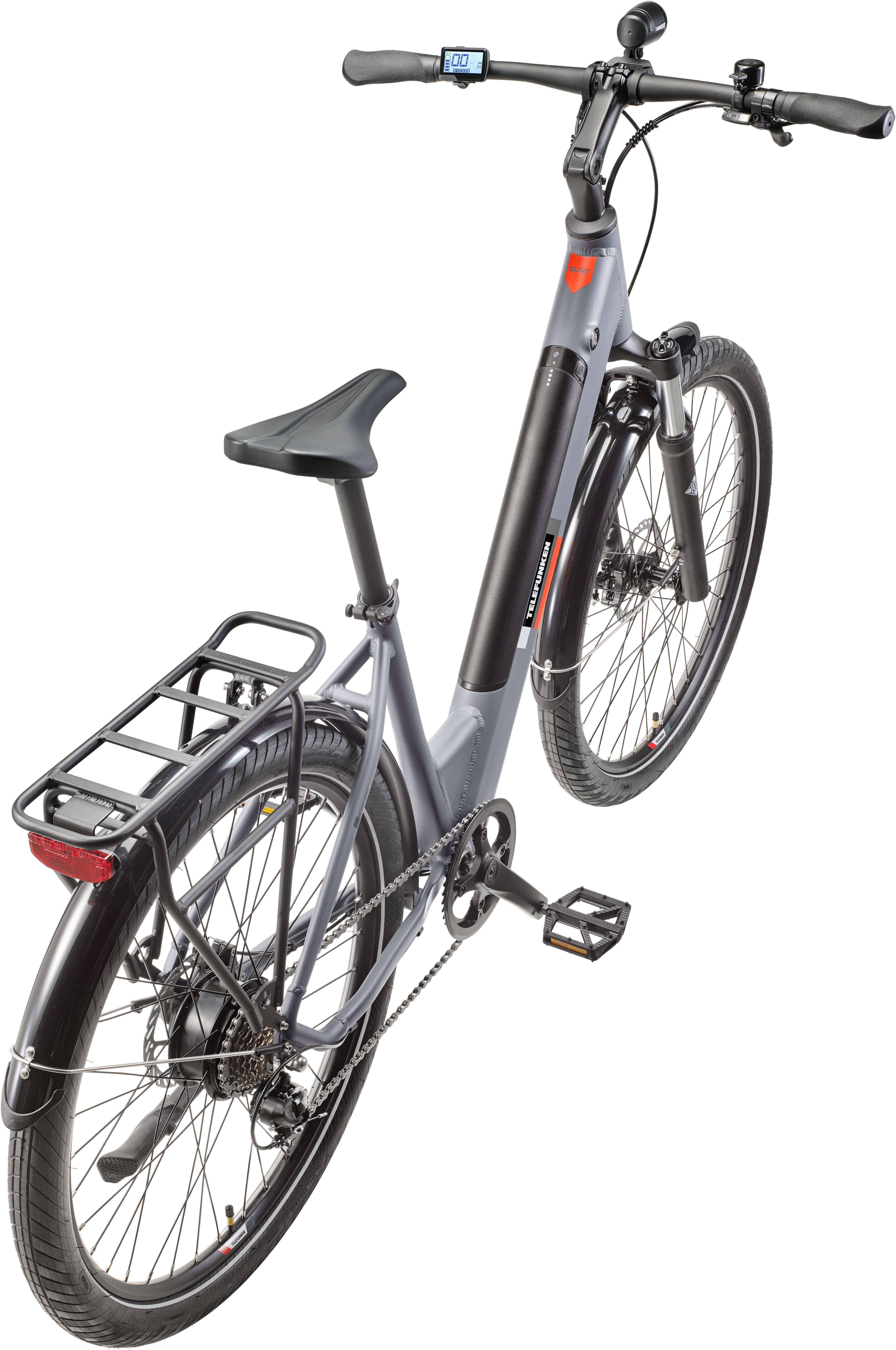 Telefunken E-Bike Cityrad E-City SUV300, 7 Gang Shimano Tourney Schaltwerk, Kettenschaltung, Heckmotor, 468 Wh, Pedelec, Elektrofahrrad, Damen u. Herren, innerhalb StVZO, 27,5 Zoll