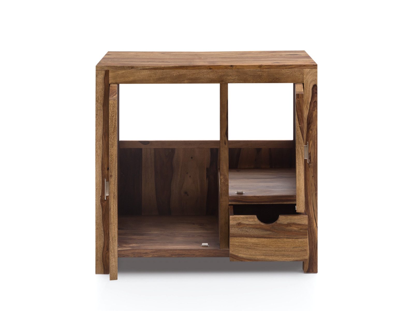 massivum Badmöbel-Set Laros Akazie, Waschtisch und Spiegel 80cm