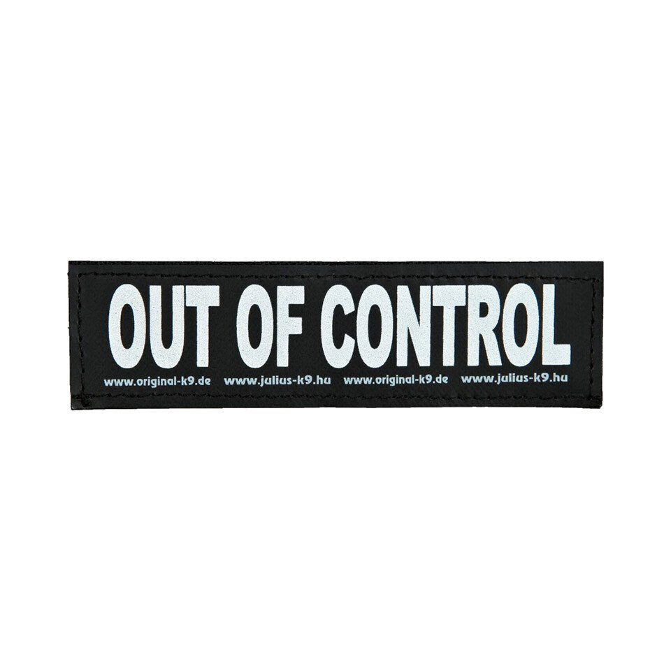 Julius-K9 Hunde-Powergeschirr 2 Klettsticker "Out of Control"