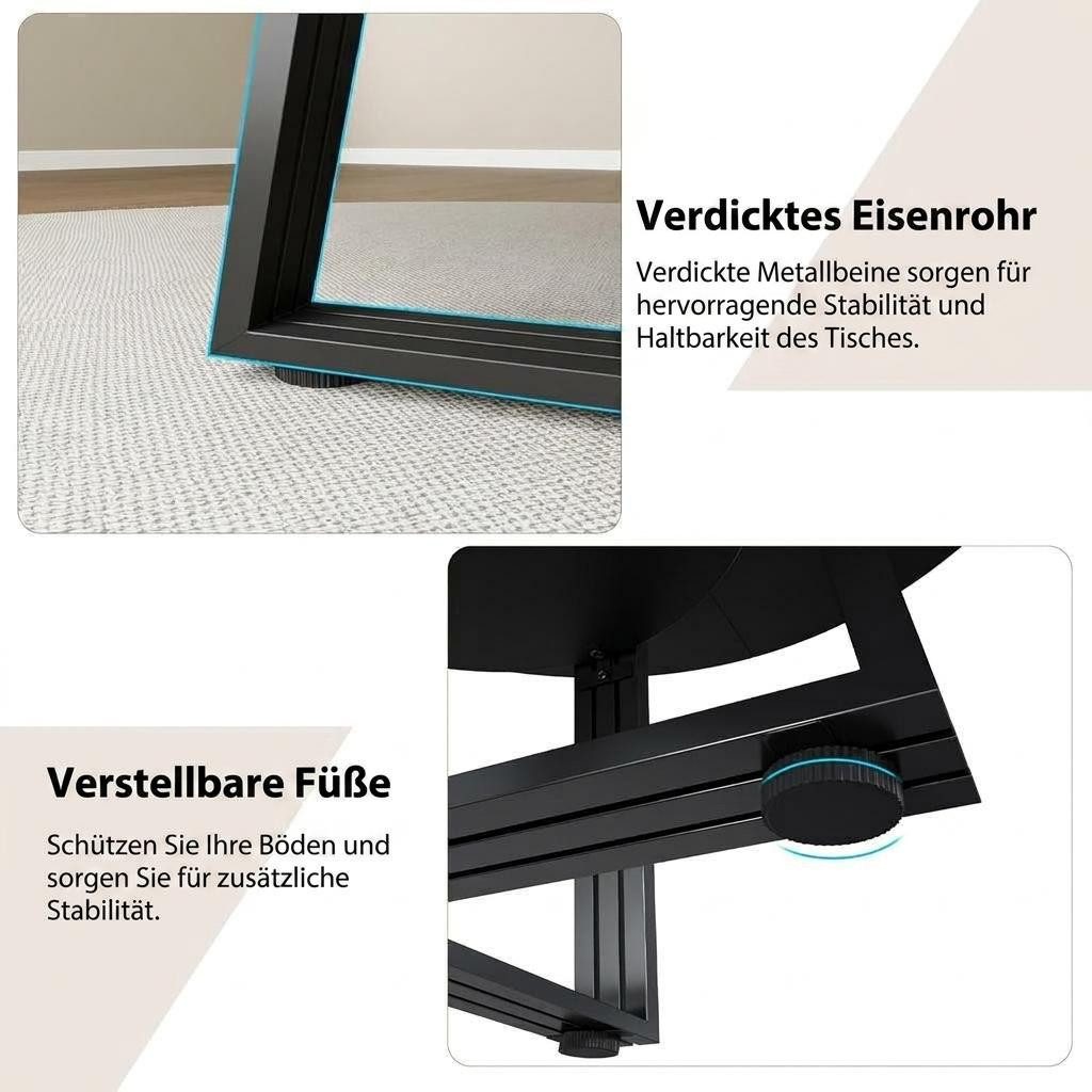 GarveeMore Esstisch Runder für 4-6 Personen,120 cm,Landhausküchentisch mit Stauraum, Küchentische für Esszimmer,Küche,Wohnzimmer,Wohnung – Bild 4 von 5