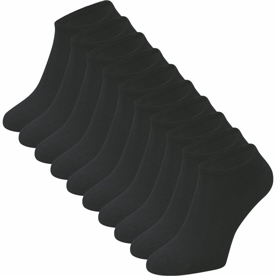 ca·wa·so Sneakersocken für Damen & Herren mit Baumwolle in schwarz, weiß,  grau, blau & natur (10 Paar) Kein Verrutschen dank Bündchen - ohne  drückende Naht - extra weich