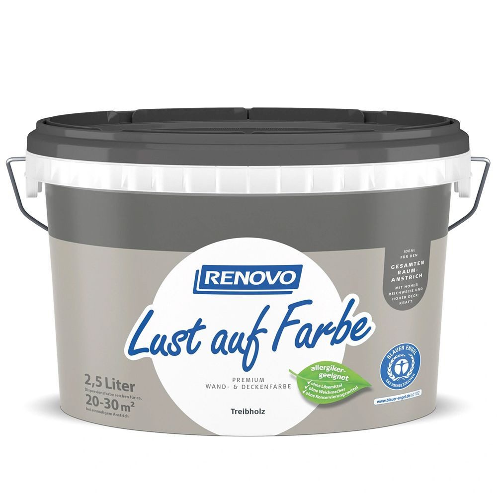 Renovo Wandfarbe RENOVO Lust auf Farbe matt 2,5L Treibholz 9531