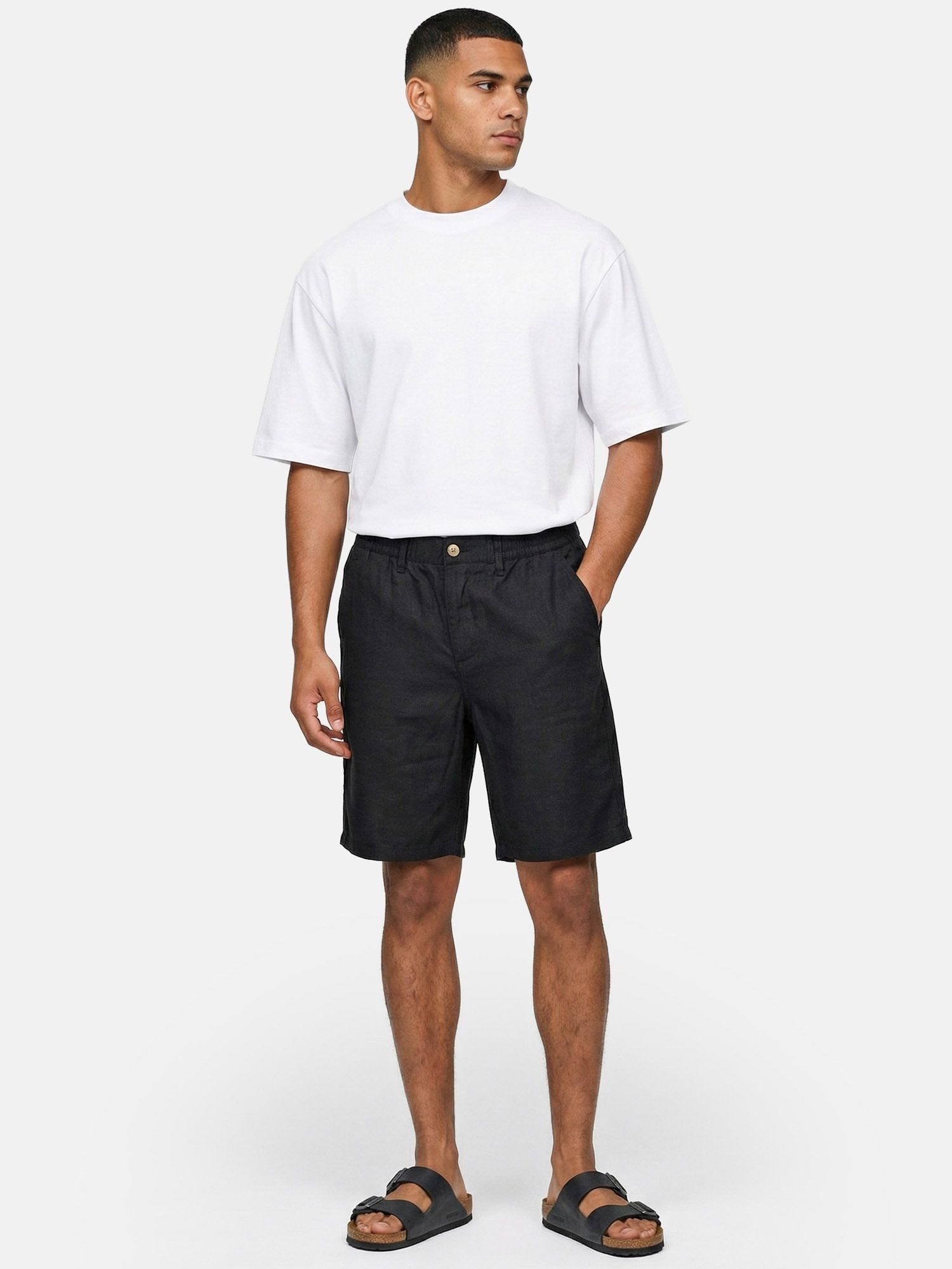 Tazzio Leinenhose A212 kurze Leinen Hose im Clean-Look