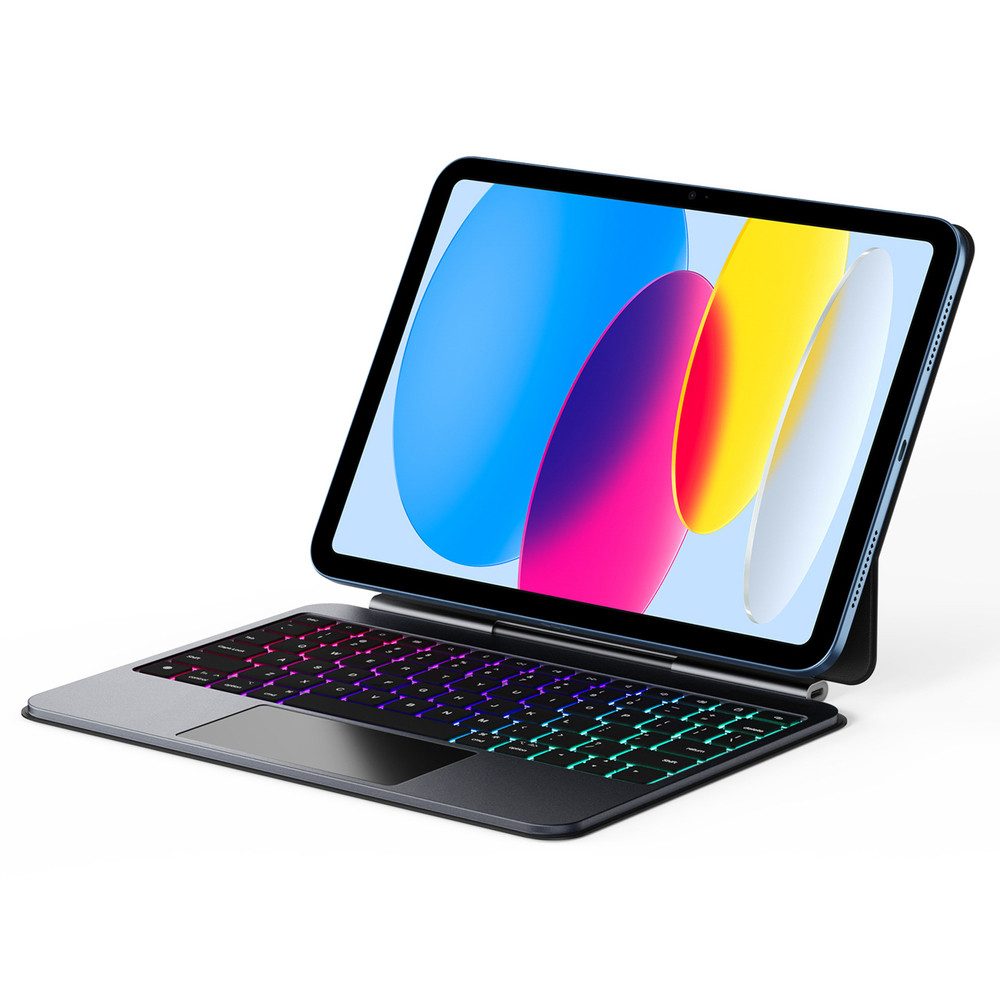 Dux Ducis Tastaturhülle Touchpad Funktastatur Tablet-Tastatur (Touchpad, 7-Farben-Beleuchtung, Bluetooth 5.2, magnetisch)