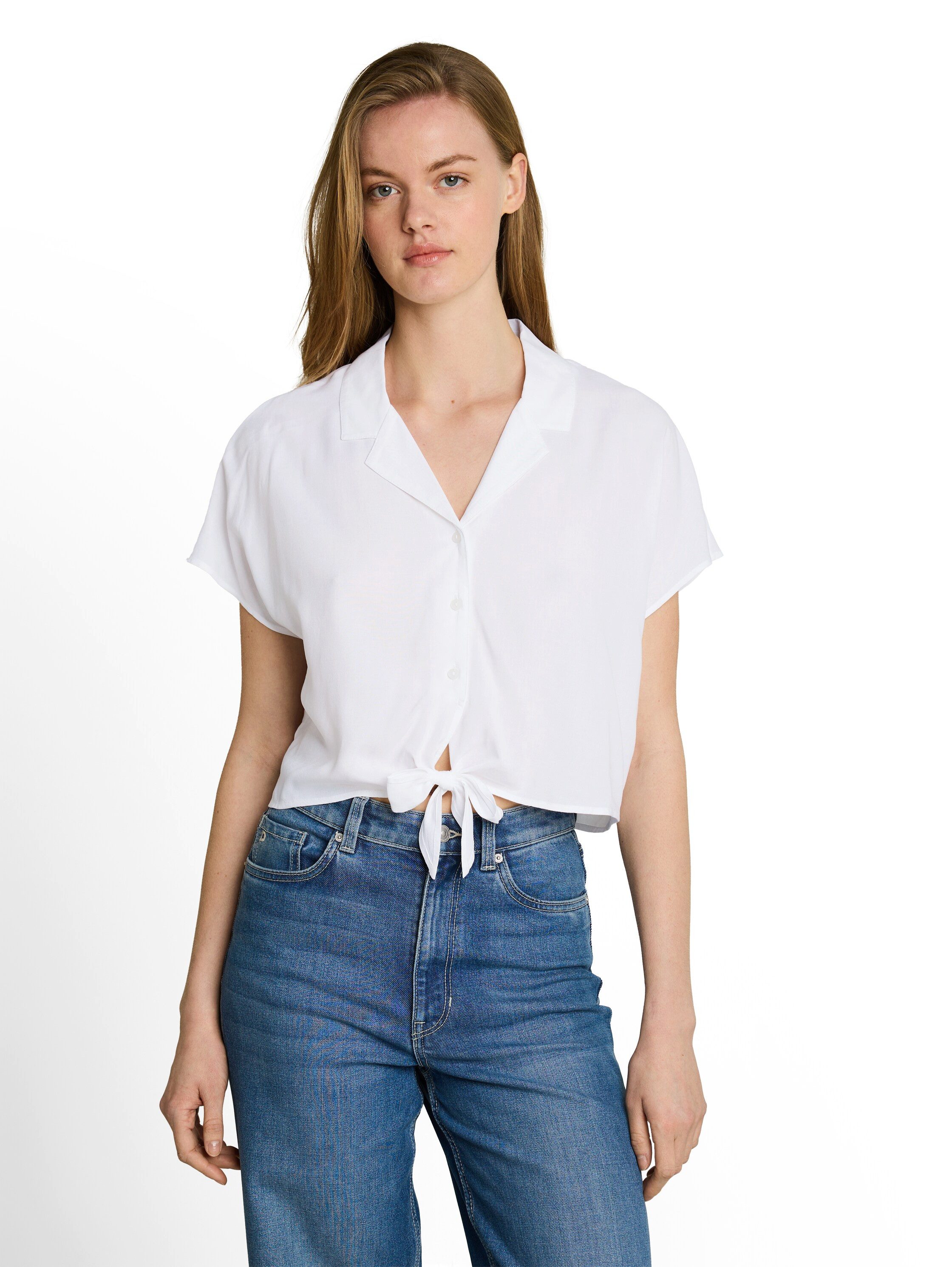 TOM TAILOR Denim Shirtbluse mit Knotendetail