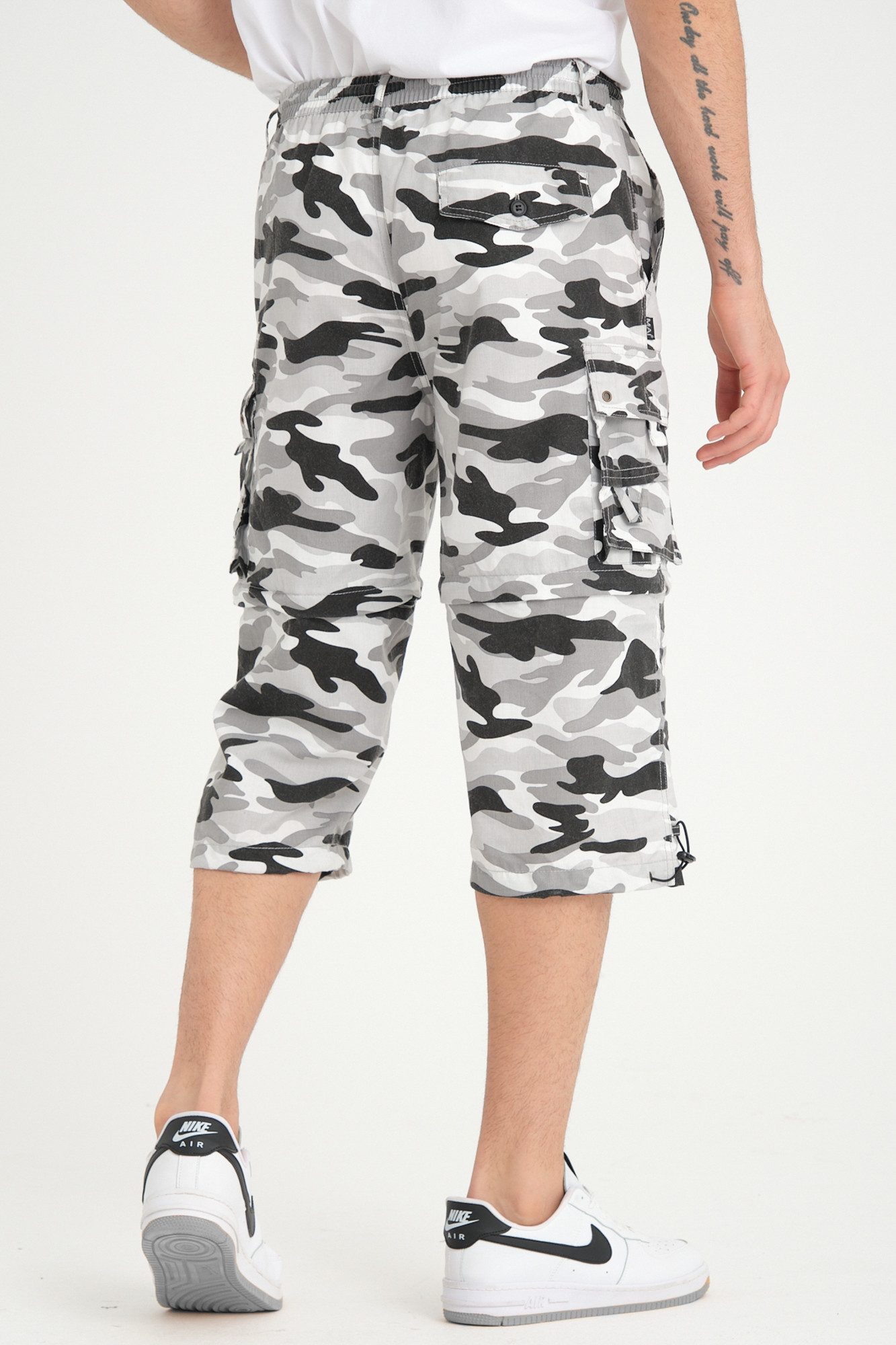 Kendindza Collection Cargoshorts Zipp Off Bermuda Shorts Herren kurze Hose 3/4 Hose Cargo Camouflage Taschen abnehmbare Beine kurze Hose Herren Cargoshorts Somm – Bild 3 von 5