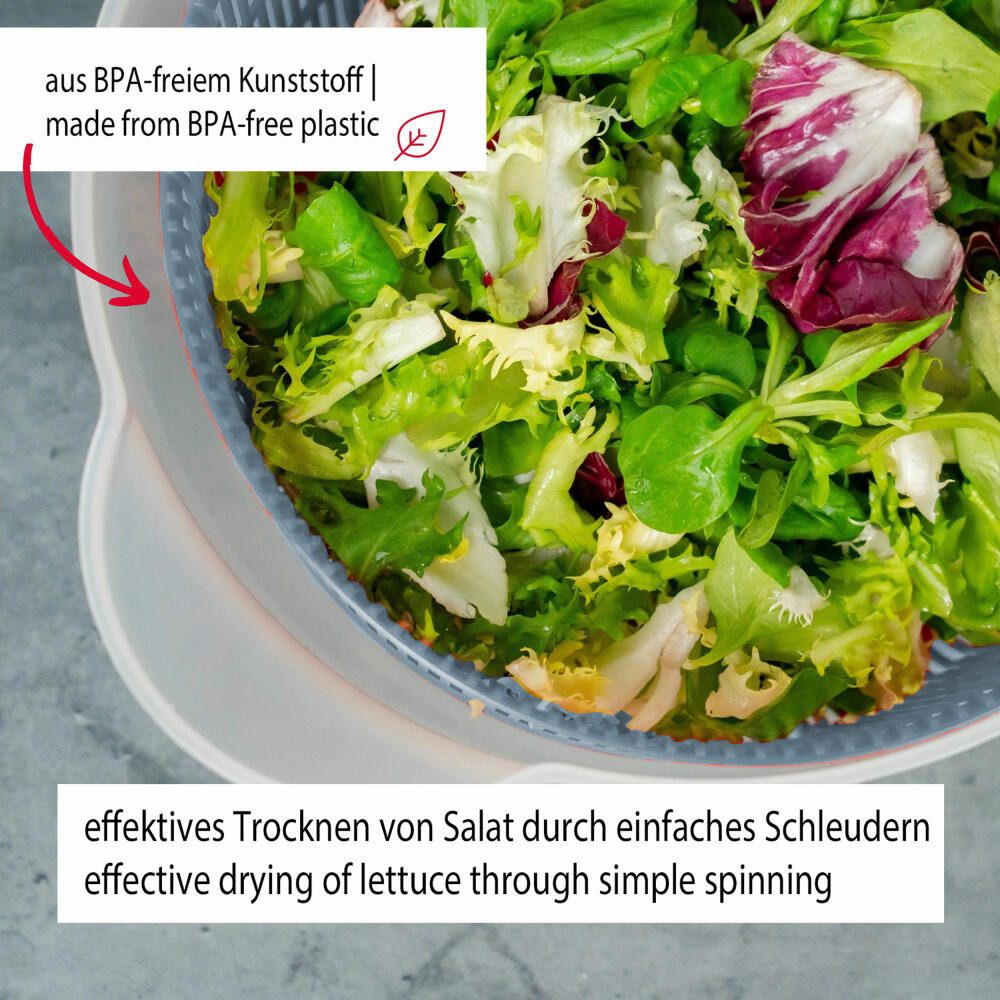 WESTMARK Salatschleuder »Fortuna Basic«, 5 l, BPA-frei, Farbe: Rot, Made in Germany, spülmaschinengeeignet, BPA-frei