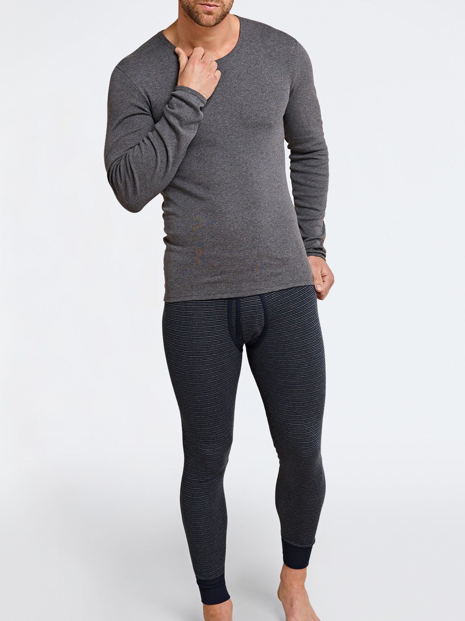 Schiesser Lange Unterhose Feinripp Melange günstig online kaufen