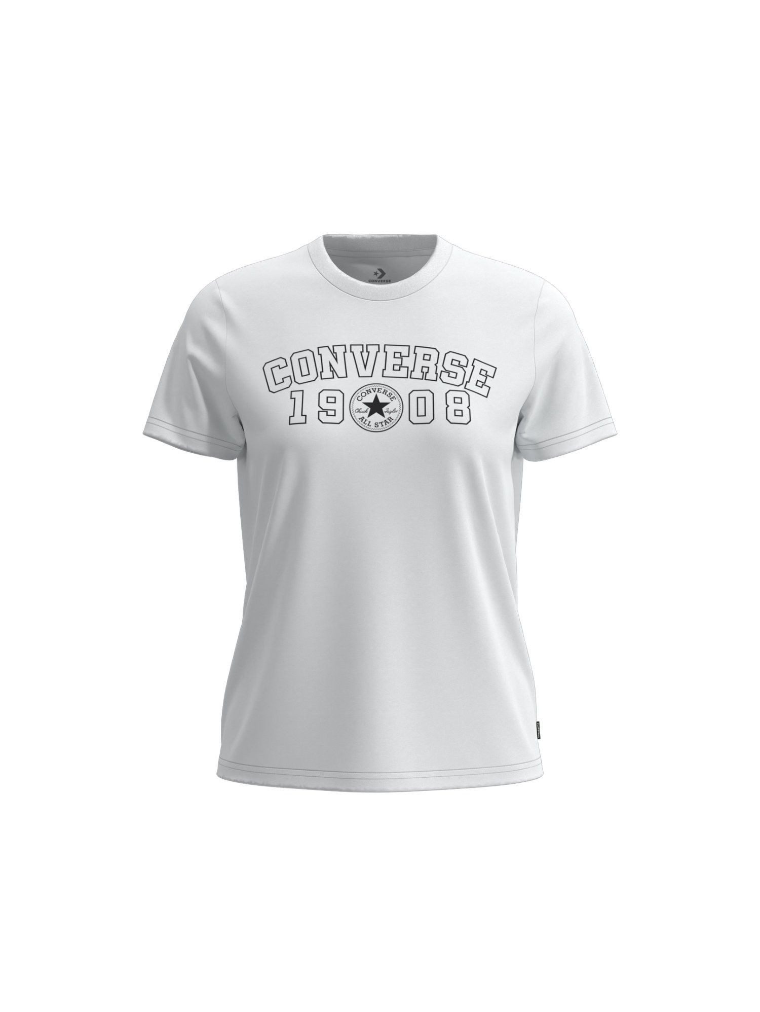Converse T-Shirt 1908 TEE mit Rundhalsausschnitt, aus Baumwolle und Modal, normale Länge