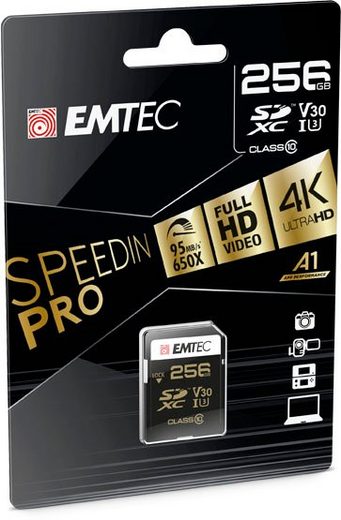 EMTEC »microSD UHS-I U3 V30 SpeedIN PRO« Speicherkarte (256 GB, UHS Class 1, 95 MB/s Lesegeschwindigkeit)