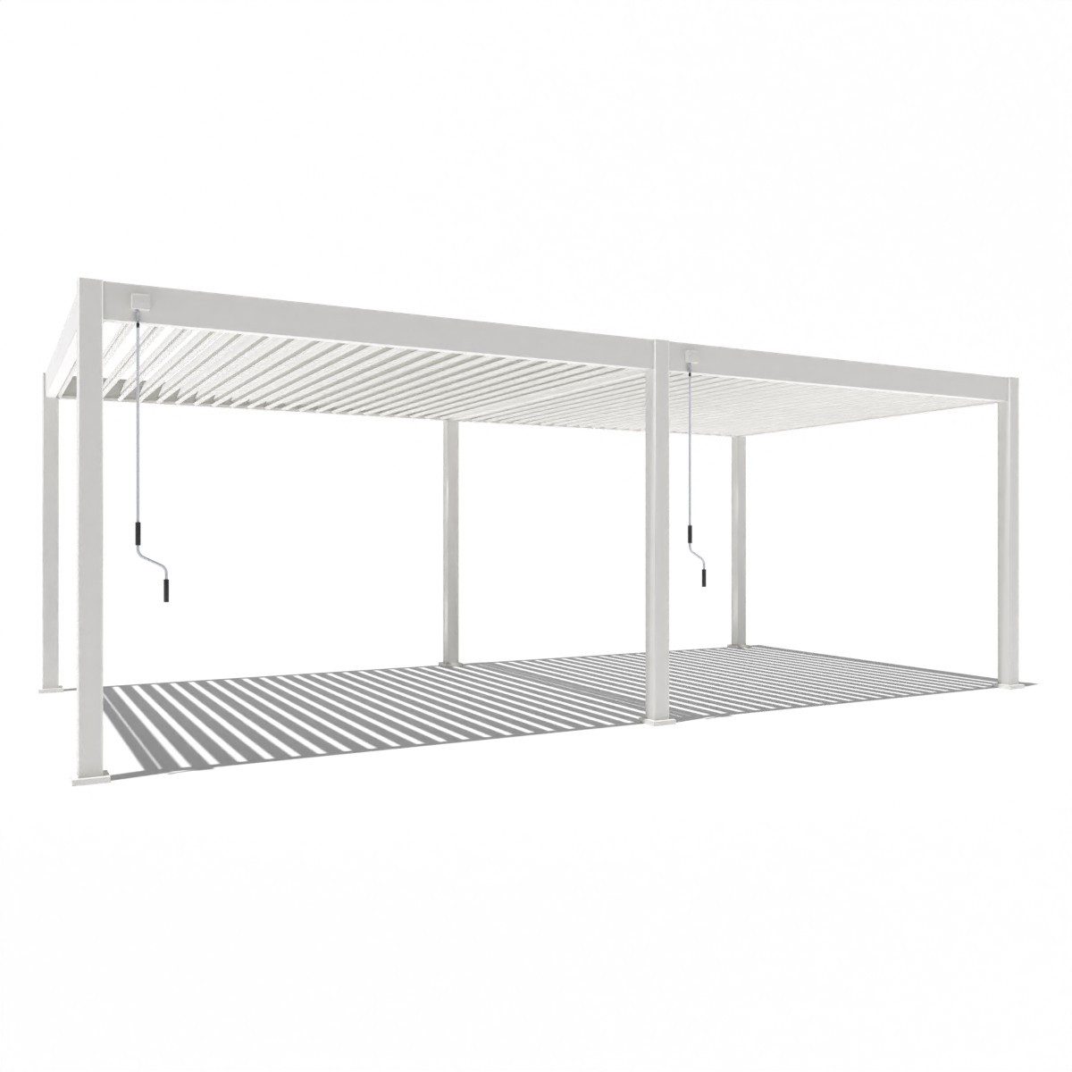 Weide Pergola Deluxe Pavillon Terrassenüberdachung Aluminium 3,6 x 7,2 M weiß