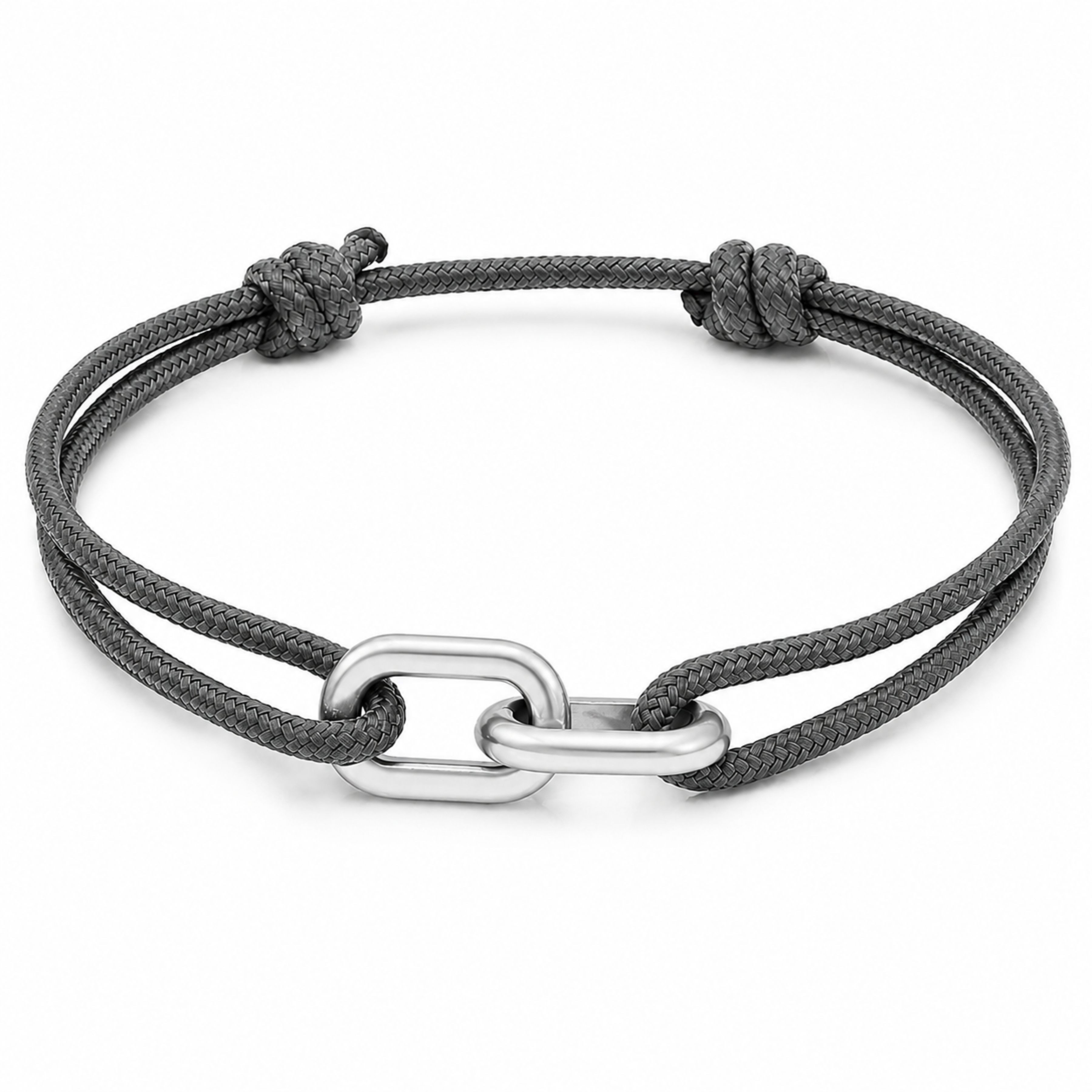 Made by Nami Armband Segeltau Armband Handgemacht Grau, Maritimes Minimalistisches Armband 100% Wasserfest & verstellbar