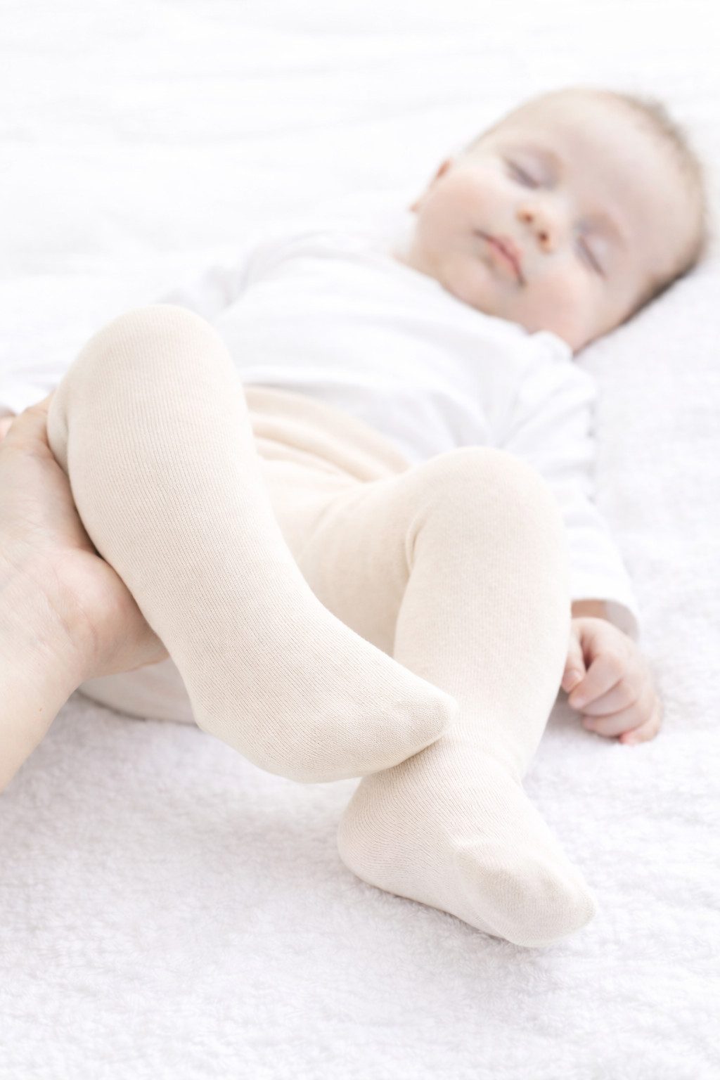 Thermostrumpfhose Warme Baby Strumpfhose in creme beige neutral für Neugeborene