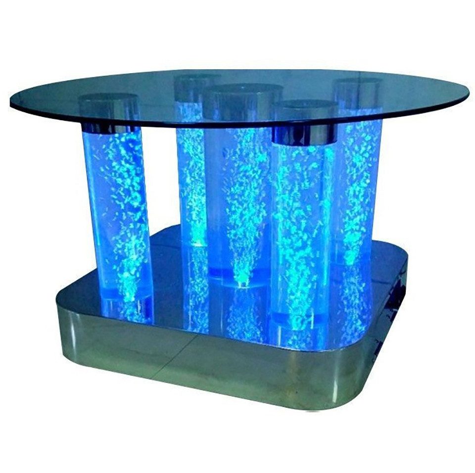 JVmoebel Couchtisch Beleuchteter Design Tisch mit Wasser-Säulen und LED-Funktion, Made in Europa
