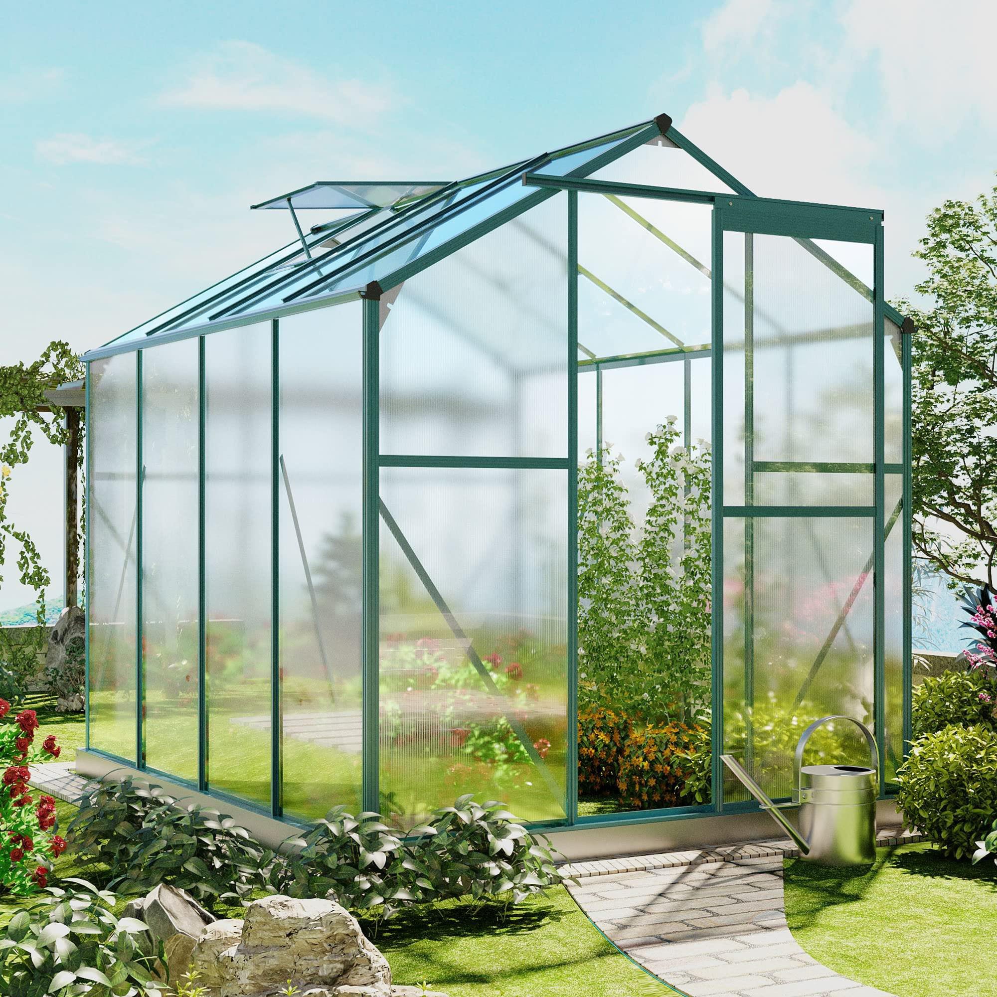 awortek Gewächshaus Aluminium Gewächshaus Garten Treibhaus Pflanzenhaus