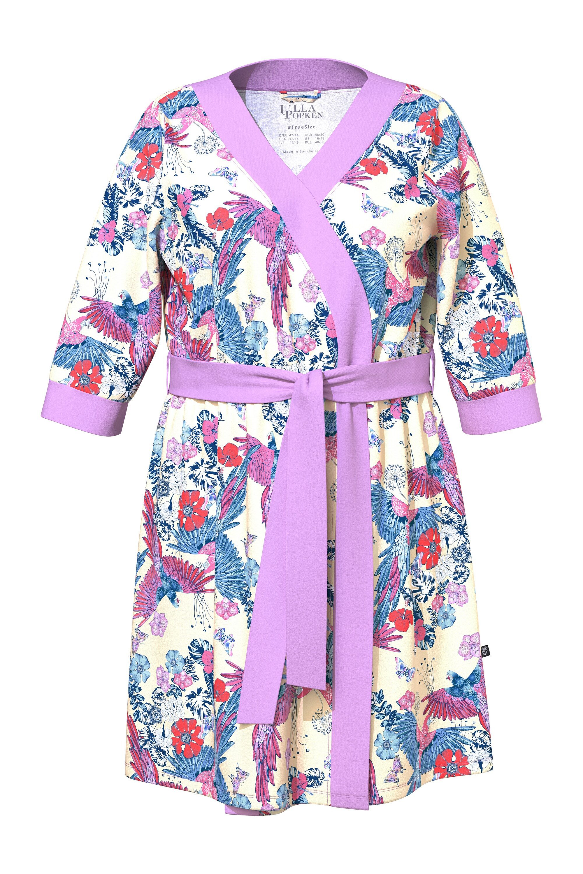 Ulla Popken Kimono Kimono Papagei V-Ausschnitt günstig online kaufen