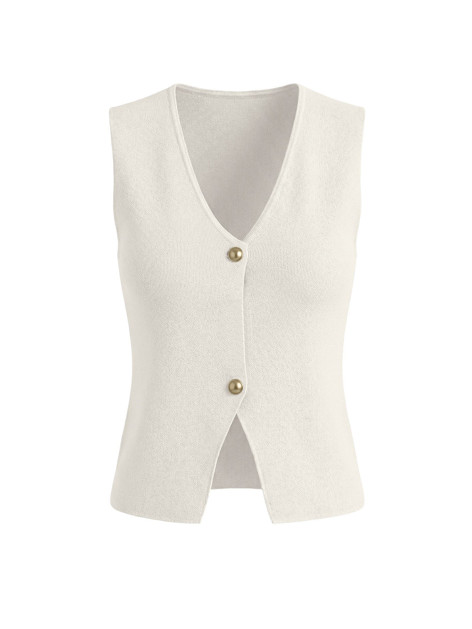 Imily Bela Anzugweste Damen Strickweste mit Knopfleiste (Packung, 1-tlg., 1per-Pack) Einfarbig – Bild 2 von 5