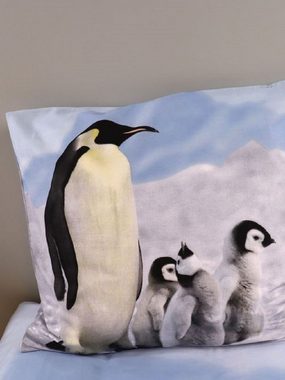 Kinderbettwäsche Bettwäsche Set mit Pinguin 135 x 200 cm 80 x 80 cm 100% Baumwolle, BrandMac