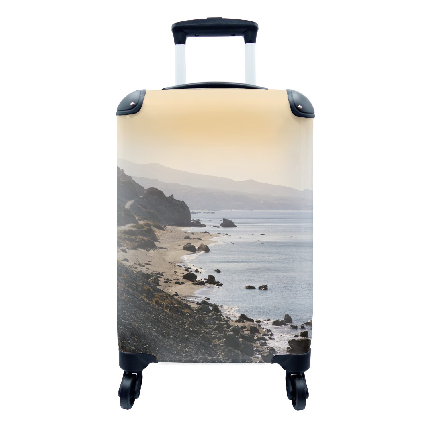MuchoWow Handgepäckkoffer Strand - Griechenland - Kreta, 4 Rollen, Reisetasche mit rollen, Handgepäck für Ferien, Trolley, Reisekoffer